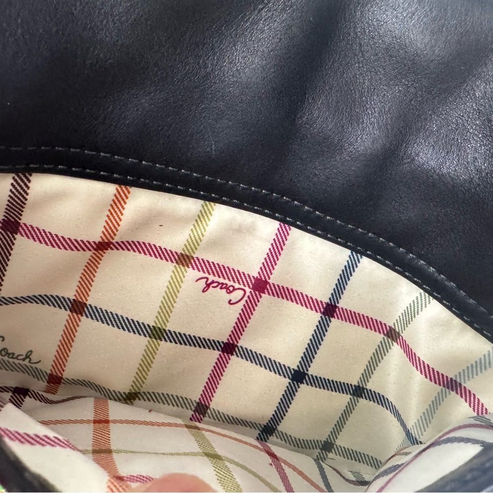 Coach Black Leather Shoulder Bag with Gold Accents - Picture 6 of 15